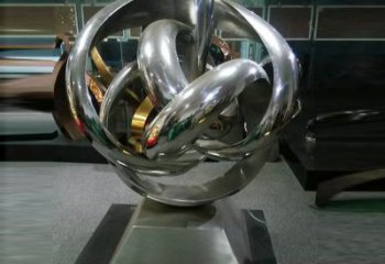 福州地產雙環雕塑定做，城區小品，景觀不銹鋼雙環雕塑定價