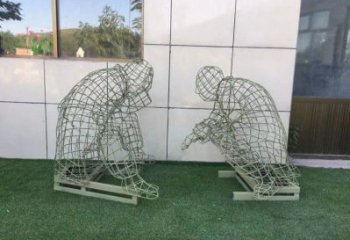 廈門鏤空下棋雕塑供需，廣場雕塑，鐵藝民俗人物雕塑選用