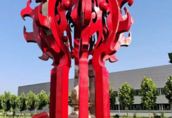 河源火球雕塑，精神堡壘火球雕塑落地展示