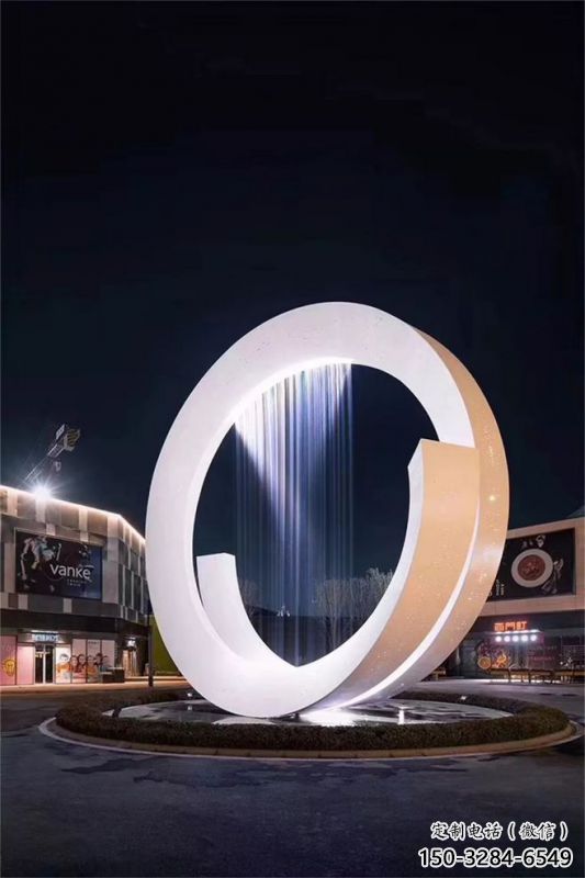 瓊海圓環(huán)噴泉雕塑，水景藝術原理，水景圓環(huán)雕塑廠家