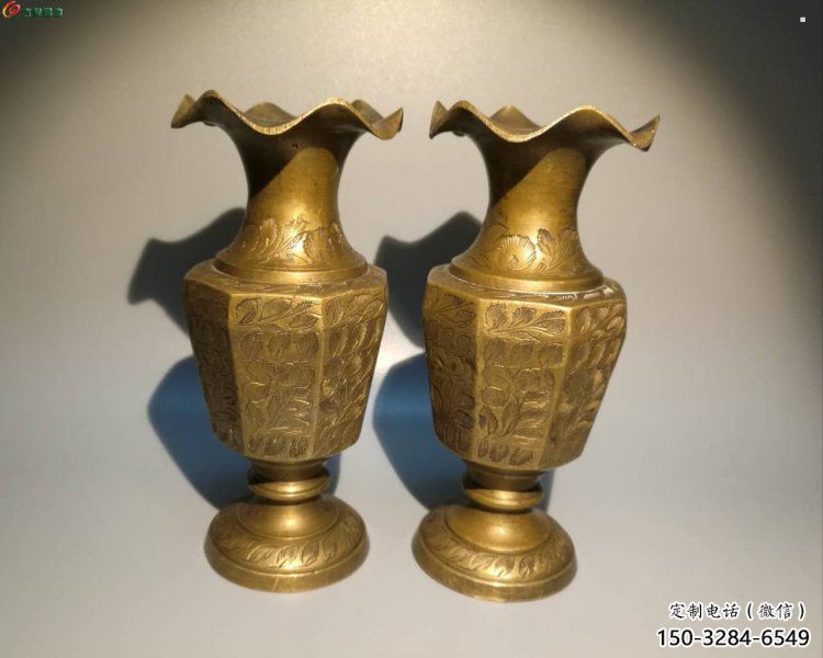 唐山花瓶雕塑定價，鑄銅工藝，銅花瓶雕塑制作廠家