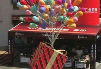 唐山氣球樹雕塑承接，美陳雕塑，玻璃鋼氣球樹雕塑制造