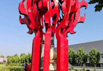 新樂火球雕塑，精神堡壘火球雕塑落地展示