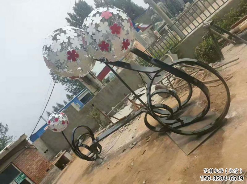 齊齊哈爾大型蒲公英坐凳雕塑，現代元素設計，不銹鋼坐凳雕塑