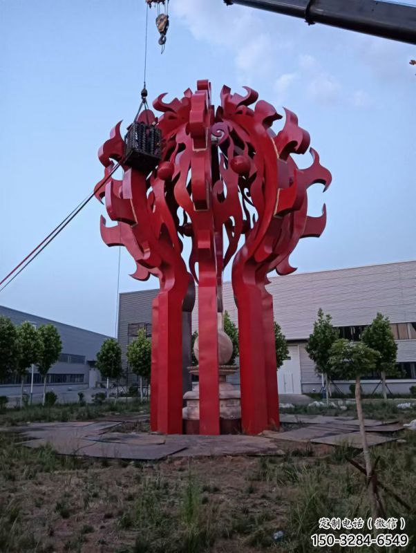 孝感火球雕塑，精神堡壘火球雕塑落地展示