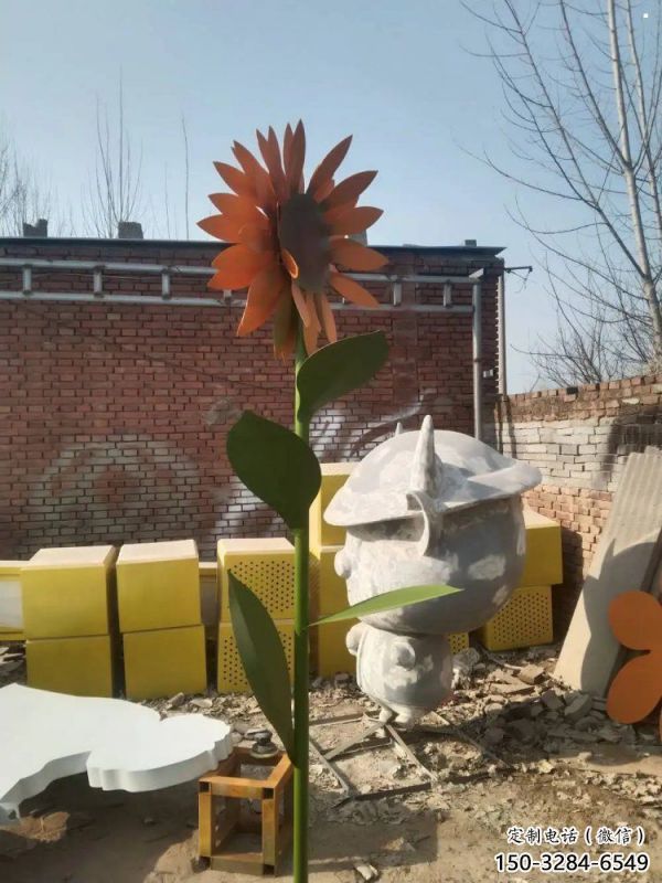 岳陽太陽花雕塑工程，美陳雕塑，玻璃鋼太陽花雕塑廠家