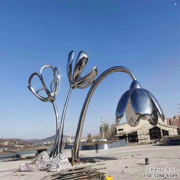 衡陽百合花雕塑承接，城市裝飾，大型不銹鋼百合花雕塑公司