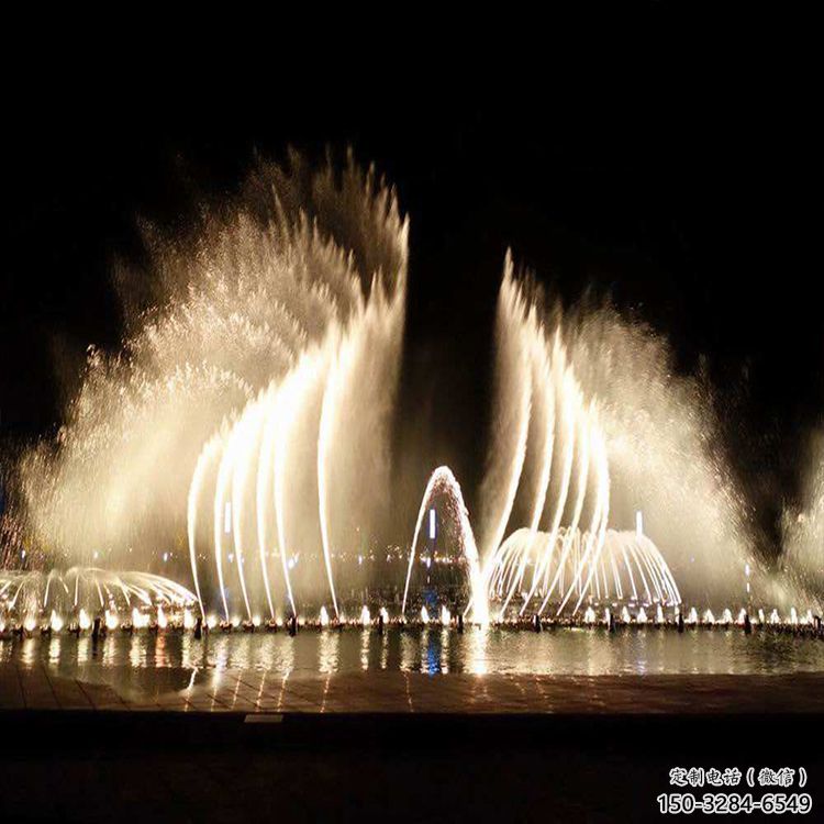 松原水景程控噴泉雕塑，高噴循環噴水方式設計制作