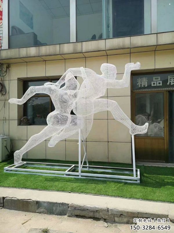 宿遷鏤空體育雕塑供求，白鋼構(gòu)件，鐵藝人物雕塑觀賞型