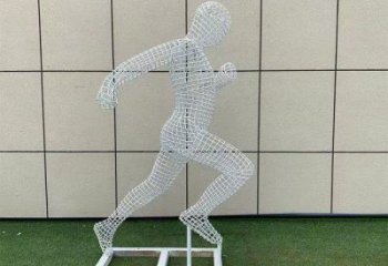 隨州鏤空運(yùn)動員雕塑訂做，城市雕塑，鐵藝體育人物雕塑廠