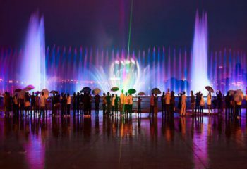 通化水景程控噴泉雕塑，高噴循環噴水方式設計