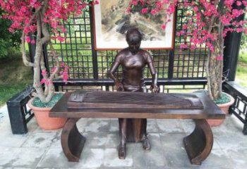 長(zhǎng)春彈古箏雕塑廠家，景觀概念，民俗人物雕塑通用