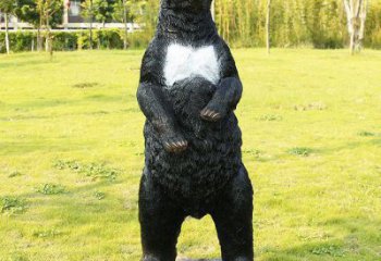 白下街道黑熊雕塑，仿真動物雕塑，古銅效果