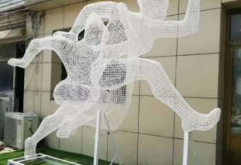 玄武鏤空健兒雕塑制造，校園雕塑，金屬鐵藝人物雕塑展品