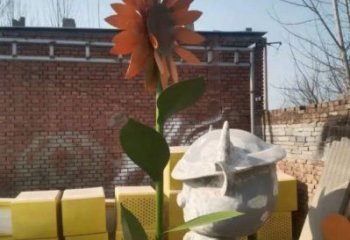 新建太陽花雕塑工程，美陳雕塑，玻璃鋼太陽花雕塑廠家