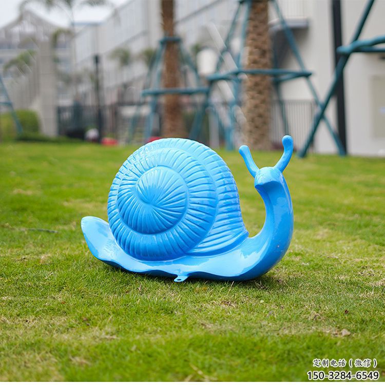 西湖彩繪蝸牛雕塑廠家，園林動物小品，玻璃鋼蝸牛雕塑生產