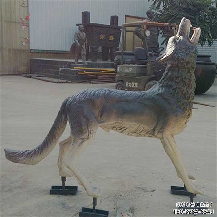 阿拉善盟銅狼雕塑廠家，銅雕動物狼，仿真工藝制作