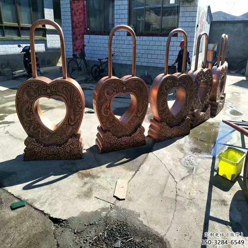 彭陽景觀同心鎖雕塑供應，藝術雕塑，現代鎖子雕塑供求