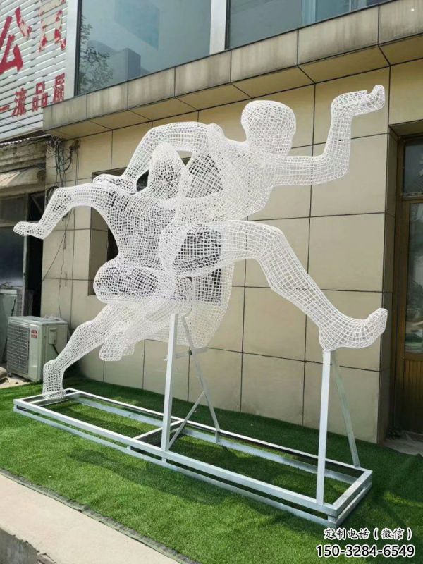 海北鏤空健兒雕塑制造，校園雕塑，金屬鐵藝人物雕塑展品