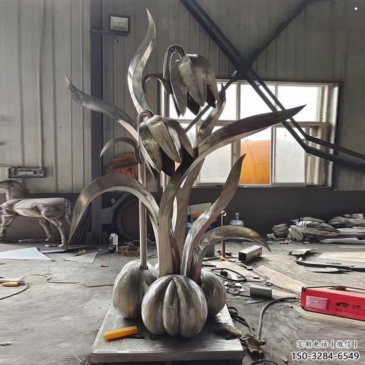 濟南木棉花雕塑制造商，城市雕塑，不銹鋼木棉花雕塑廠家