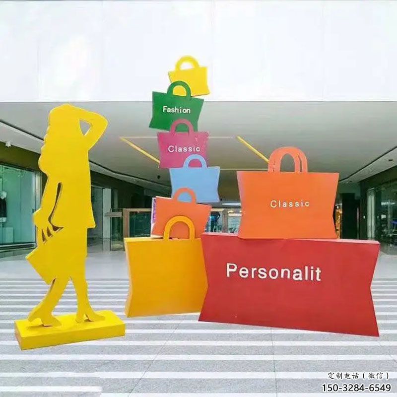 濱州購物人雕塑選定，景觀雕塑，不銹鋼購物人雕塑生產商