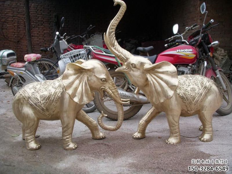 濱州大象雕塑制造商，小區擺件，銅大象雕塑提供