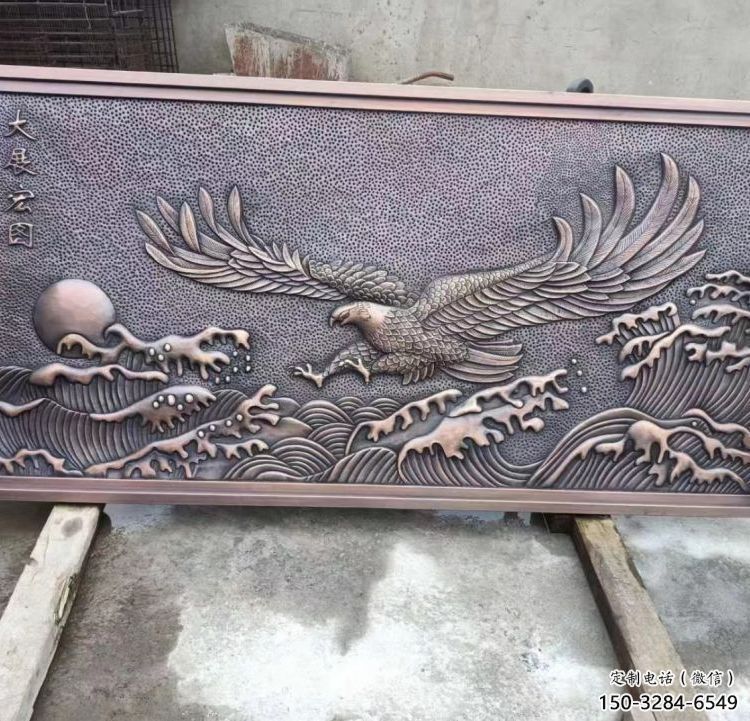 蓮湖老鷹浮雕訂做，景區雕塑，鍛銅動物浮雕定價
