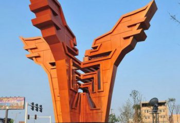 城市精神堡壘雕塑，抽象建筑元素，廣場景觀雕塑小品