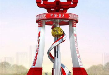 錫林郭勒盟城市精神堡壘雕塑，地標文明建筑不銹鋼雕塑