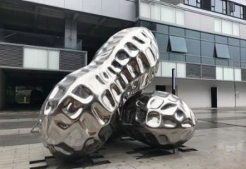 西吉花生雕塑制造，白鋼構件，不銹鋼花生雕塑提供