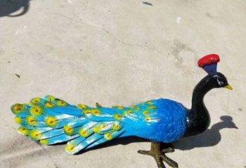 金鳳彩繪孔雀雕塑制作選用，景區案例，動物美陳雕塑