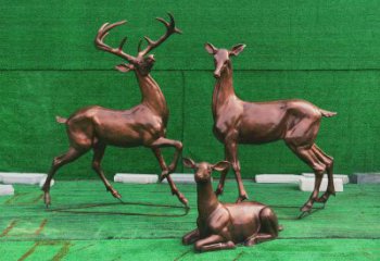 玉樹銅小鹿雕塑批發(fā)，鍛造工藝，小鹿銅雕塑承接