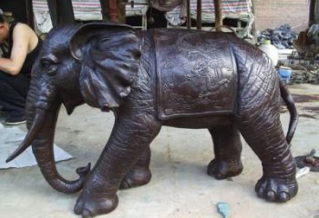 東營(yíng)庭院大象雕塑定做，廣場(chǎng)雕塑，室外銅大象雕塑提供