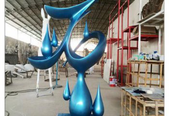 臨汾水滴雕塑，烤漆工藝，群雕不銹鋼水滴雕塑