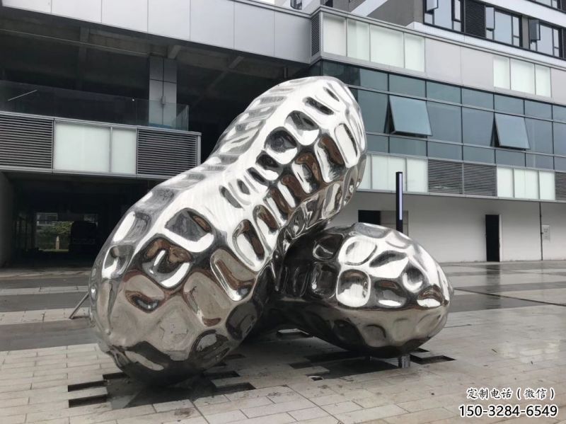 內江花生雕塑制造，白鋼構件，不銹鋼花生雕塑提供