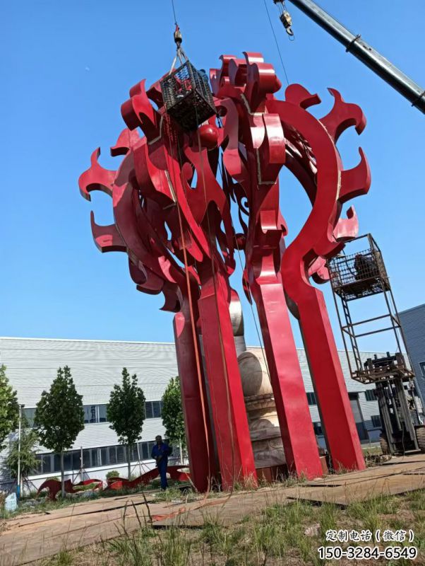 達孜火球雕塑，精神堡壘火球雕塑落地展示