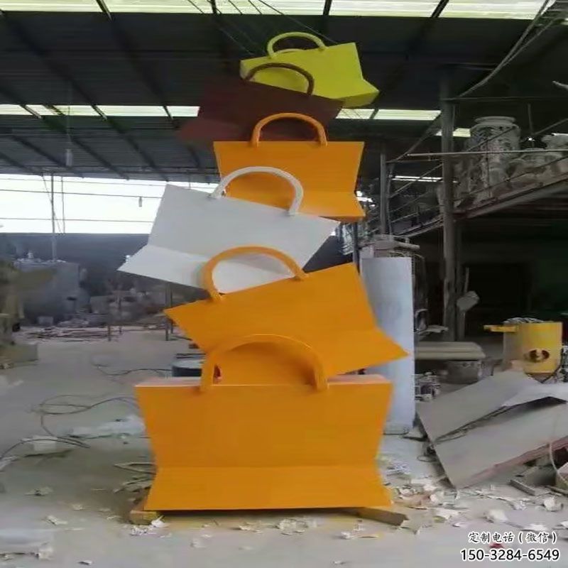 西湖烤漆挎包雕塑制造商，室外軟裝，景觀挎包雕塑制作