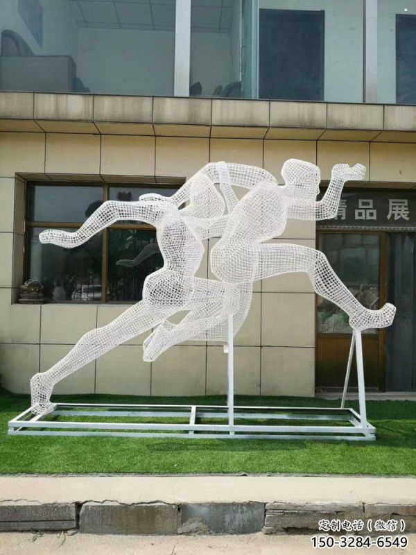 臺州鏤空跨欄雕塑制造商，透雕雕塑，鐵藝體育人物雕塑供給