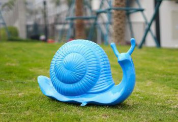 曲水彩繪蝸牛雕塑廠家，園林動物小品，玻璃鋼蝸牛雕塑生產(chǎn)
