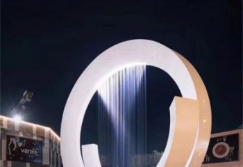 昌吉圓環噴泉雕塑，水景藝術原理，水景圓環雕塑廠家