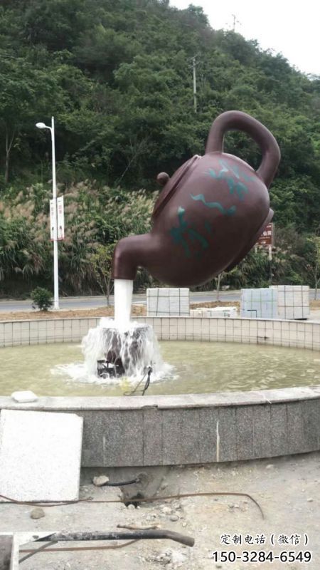 長壽小區天壺標志雕塑，多彩藝術，天壺雕塑生產廠家
