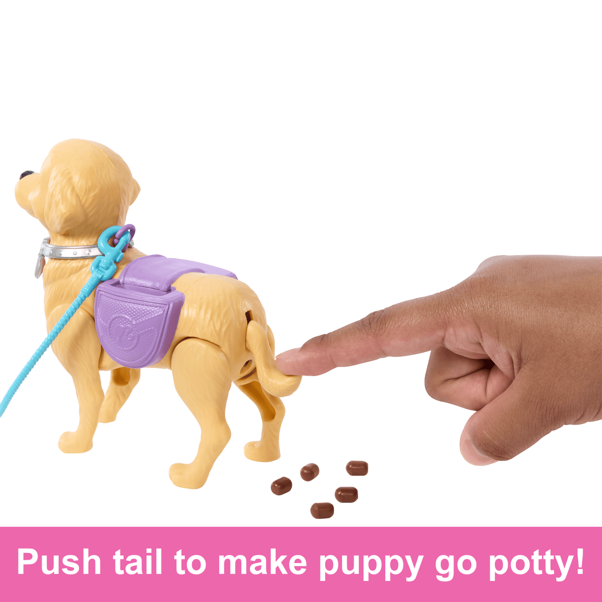 Barbie Life in The City Brooklyn Doll With Walk & Potty Dog, Toy Set With Tail-Activated Pooping Pet Puppy