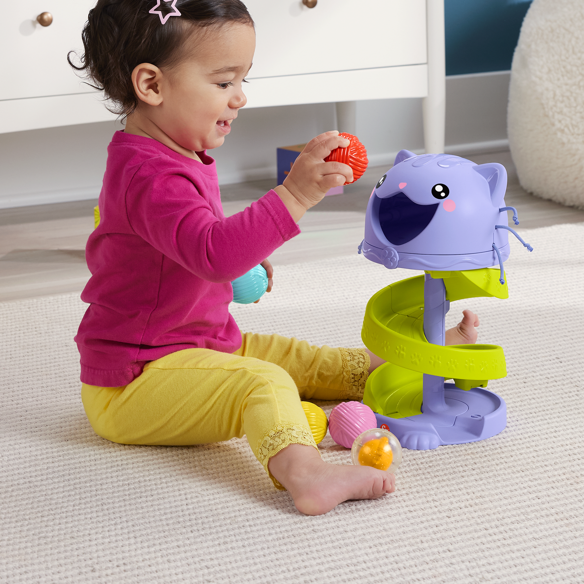 Fisher-Price Juguete para Bebés Gatito Pelotitas Rodantes