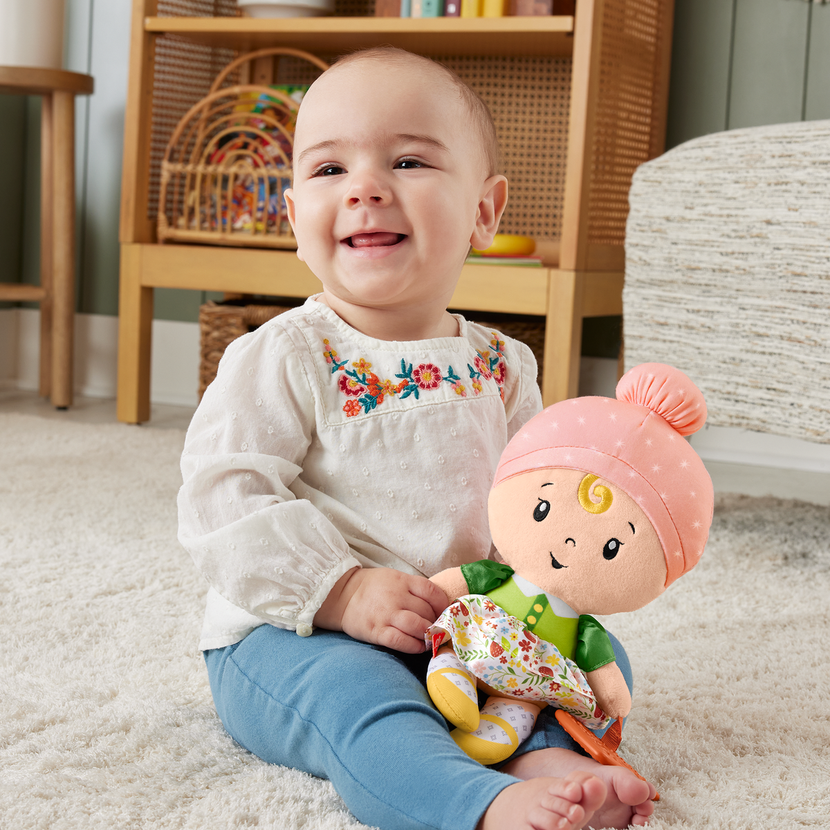 Fisher-Price  Jouet Sensoriel Pour Bébé  Ma Première Poupée Câline