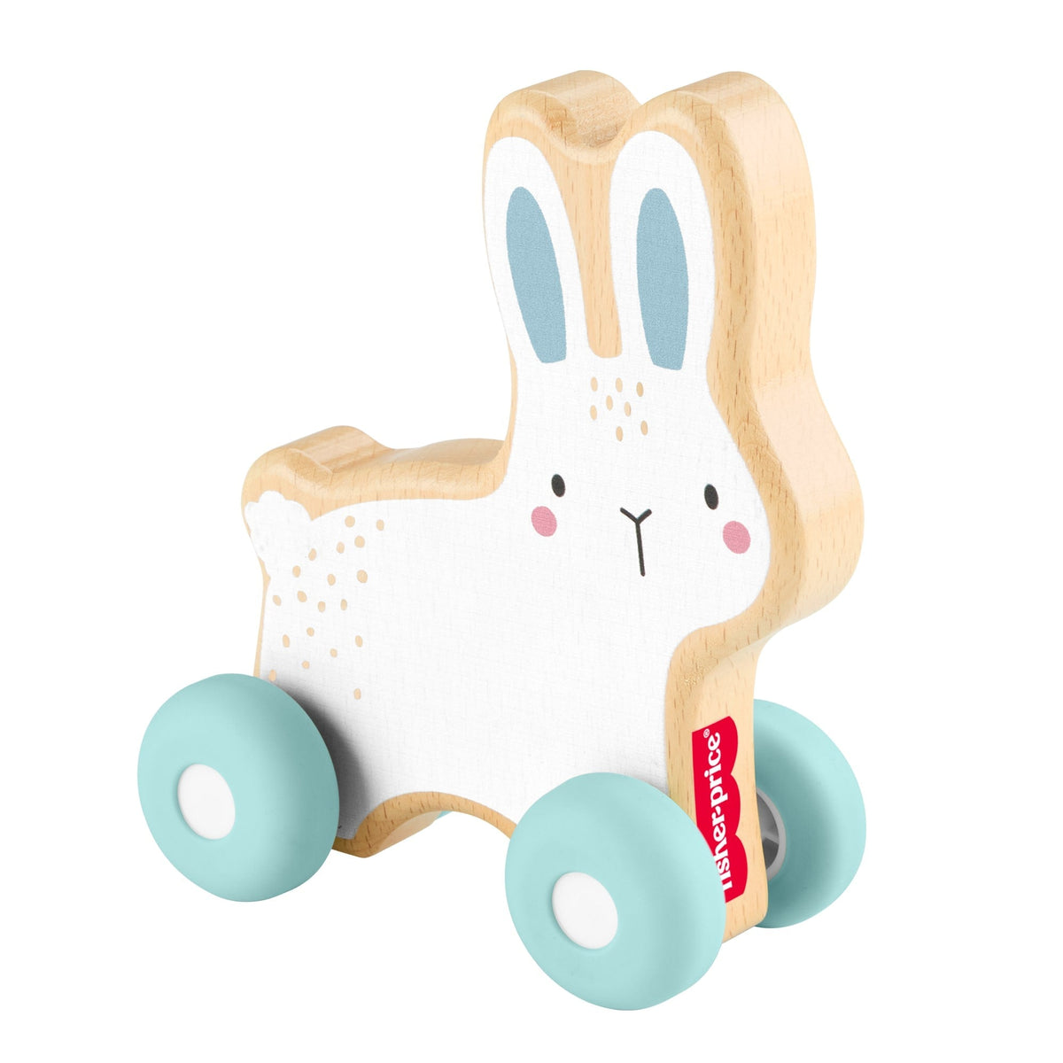 Fisher-Price Lapin à Pousser en Bois, Véhicule Pour Jeu à 4Pattes 1Élément en Bois